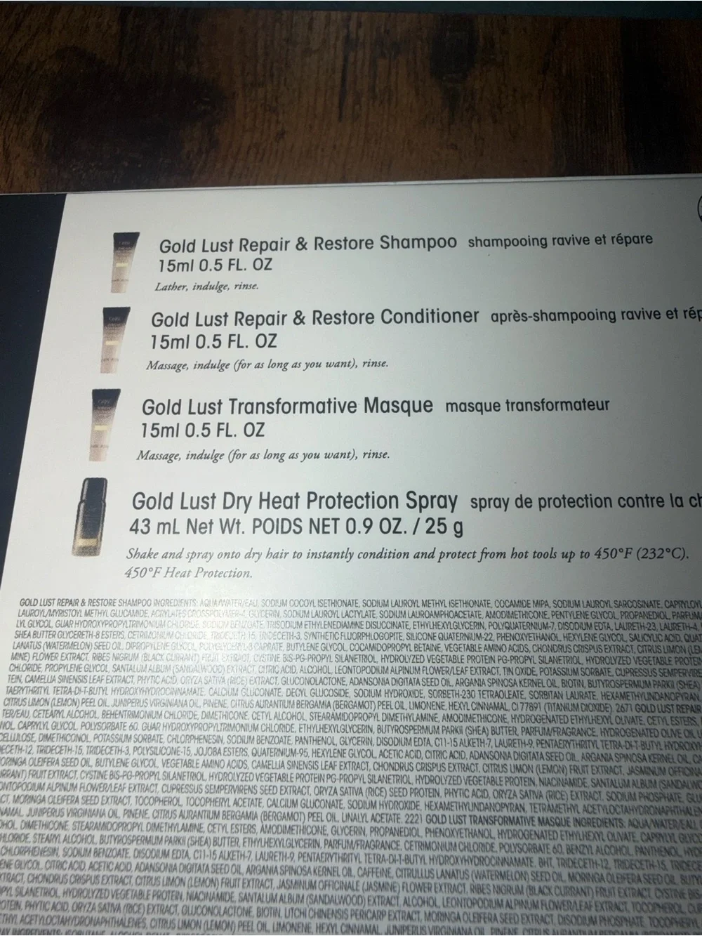 Oribe Gold Lust Repair & Restore Set-New in Box